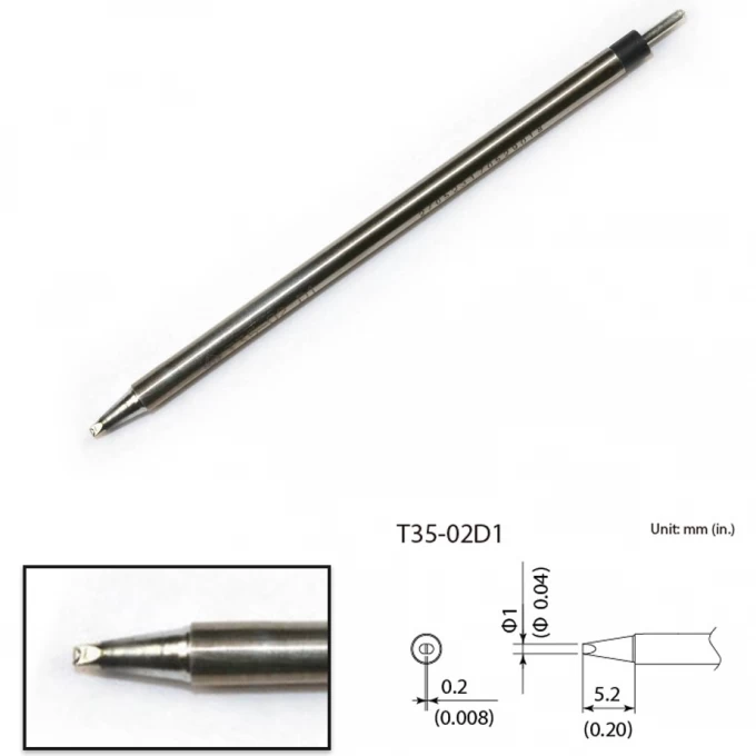 Сменный наконечник HAKKO (400℃) T35-02D1 Сменный наконечник HAKKO (400℃) T35-02D1