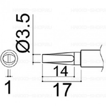 Сменный наконечник HAKKO 980-T-D для паяльников PRESTO