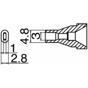 Сопло HAKKO N61-15 овального типа (3×1 мм)